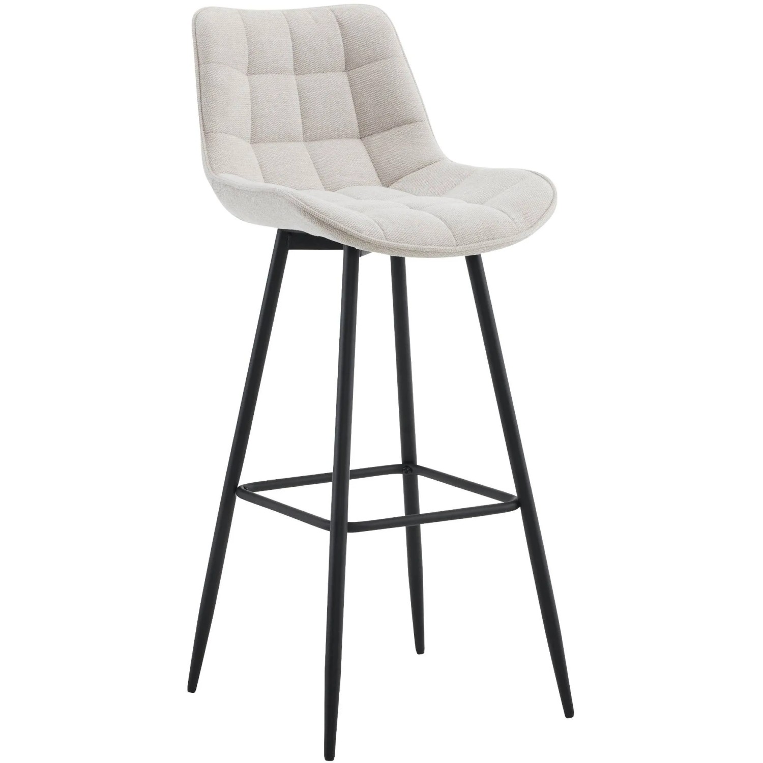 DELUKE Barhocker SYDNEY Creme Stoff Barstuhl Mit Lehne Tresenhocker Tresenstuhl