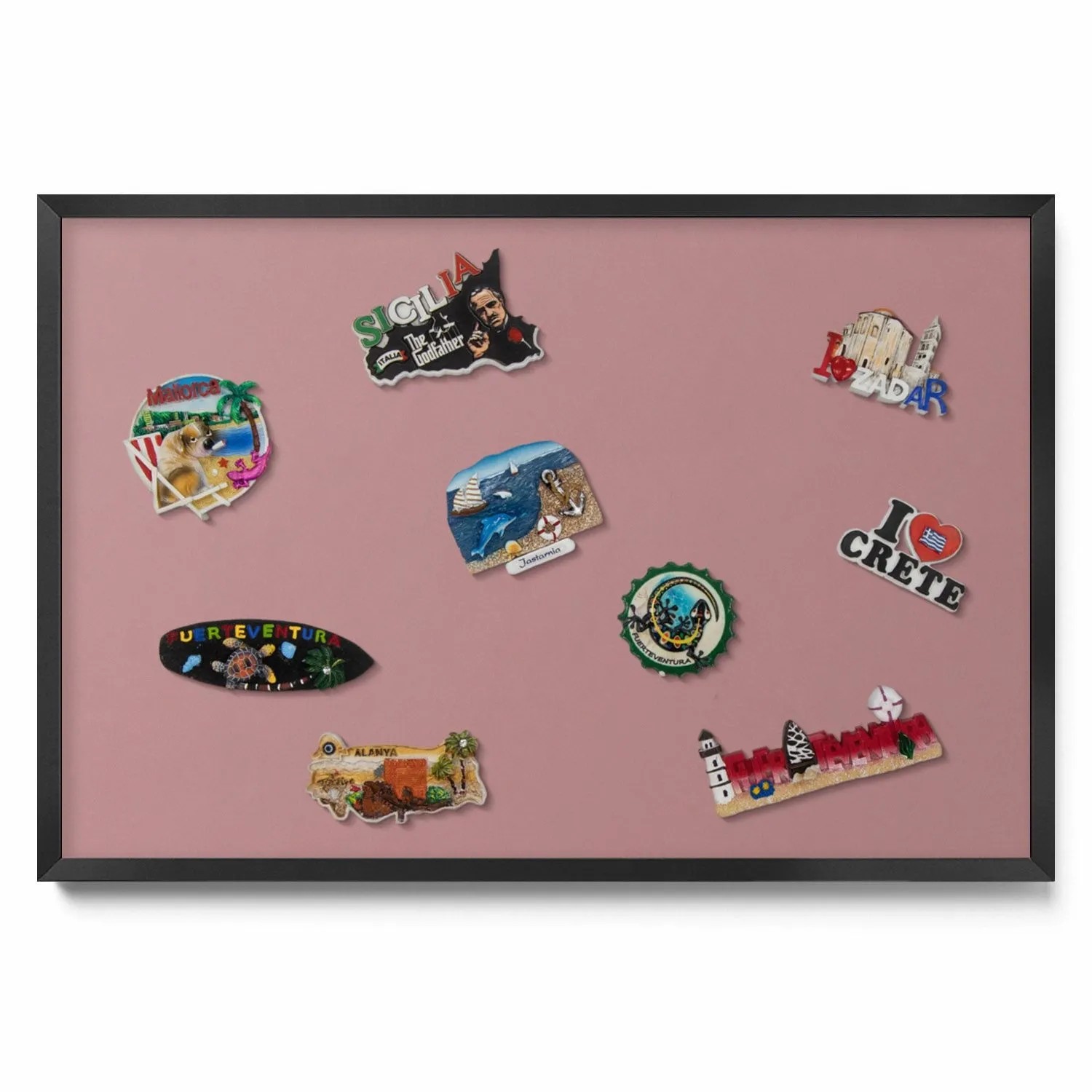 Tulup Magnettafel Magnetboard Gerahmt für Urlaubsmagnete Pastellrosa Farbe günstig online kaufen