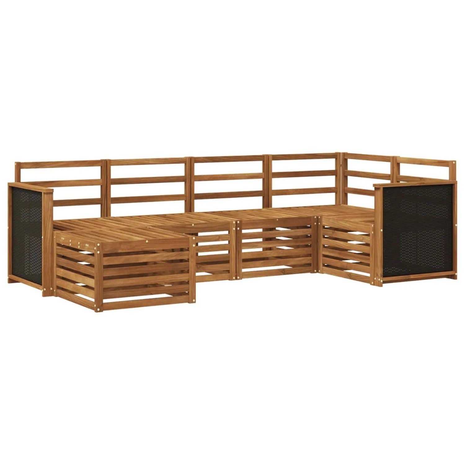 vidaXL Ecksofa Set 5 Stk Natur Massivholz Akazie 3384550