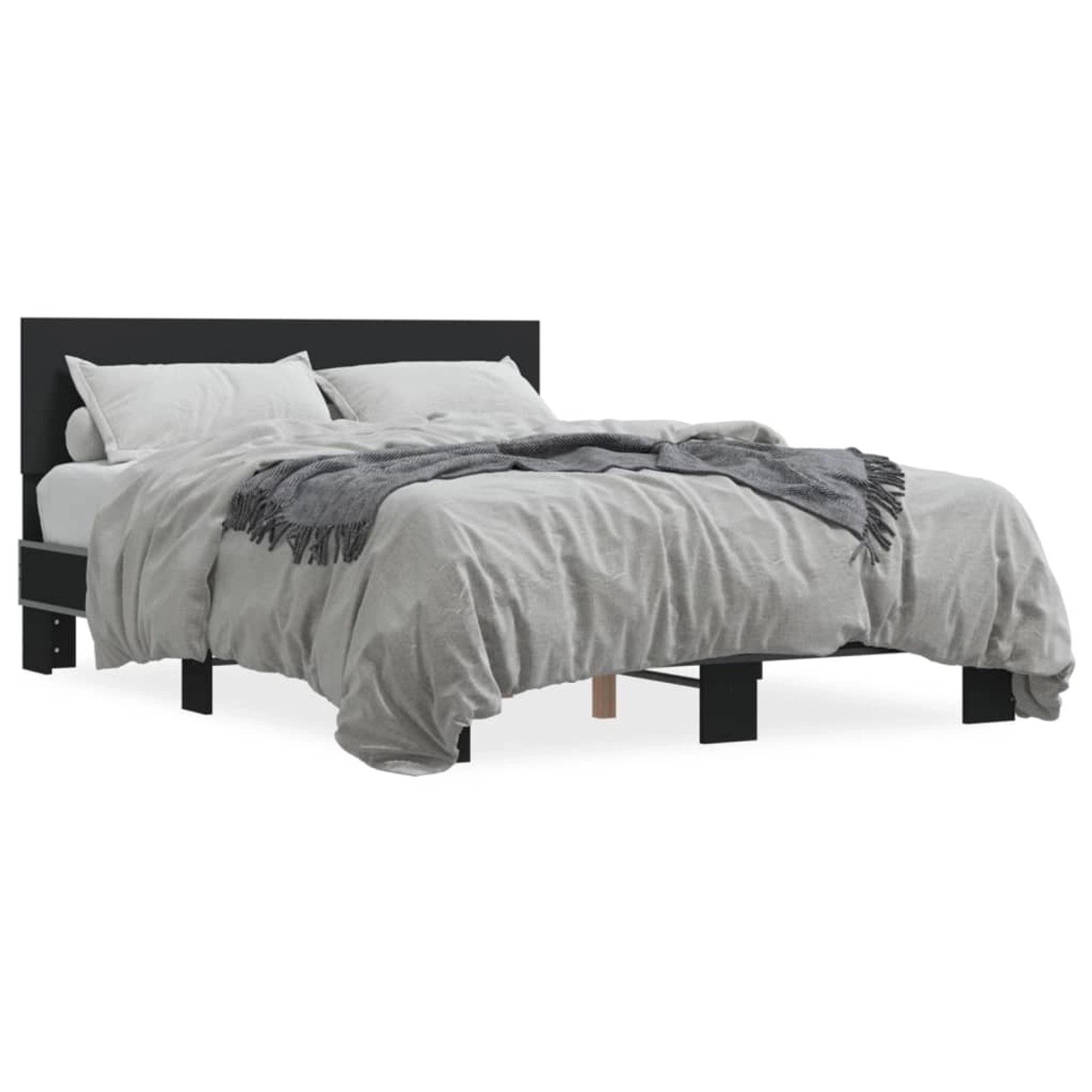vidaXL Bettgestell Schwarz 140x190 cm Holzwerkstoff und Metall 3280212 günstig online kaufen