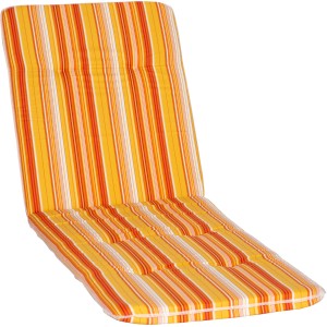 Beo Liegenauflage Edremit gestreift in Gelb, Orange und Weiß für Gartenliegen.