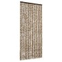 Beiger und brauner Insektenschutz-Vorhang aus Chenille, 90x220 cm, für Fenster und Türen.