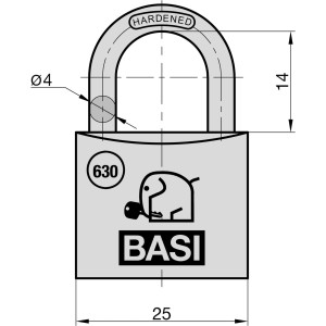 Basi Vorhangschloss Set, 6 Schlösser mit je 2 Schlüsseln, Aluminiumgehäuse, 25mm
