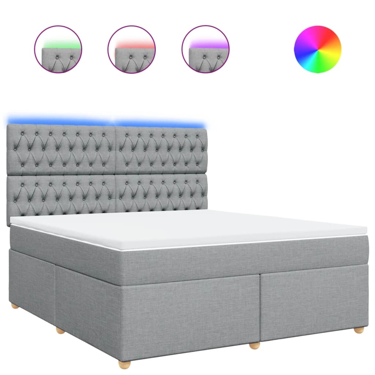 vidaXL Boxspringbett mit Matratze Hellgrau 180x200 cm Stoff 3293666 günstig online kaufen