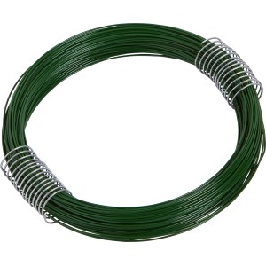 Grüner, verzinkter Eisendraht (Ø 1,8 mm, 16 m) für Bastel- und Dekoarbeiten.