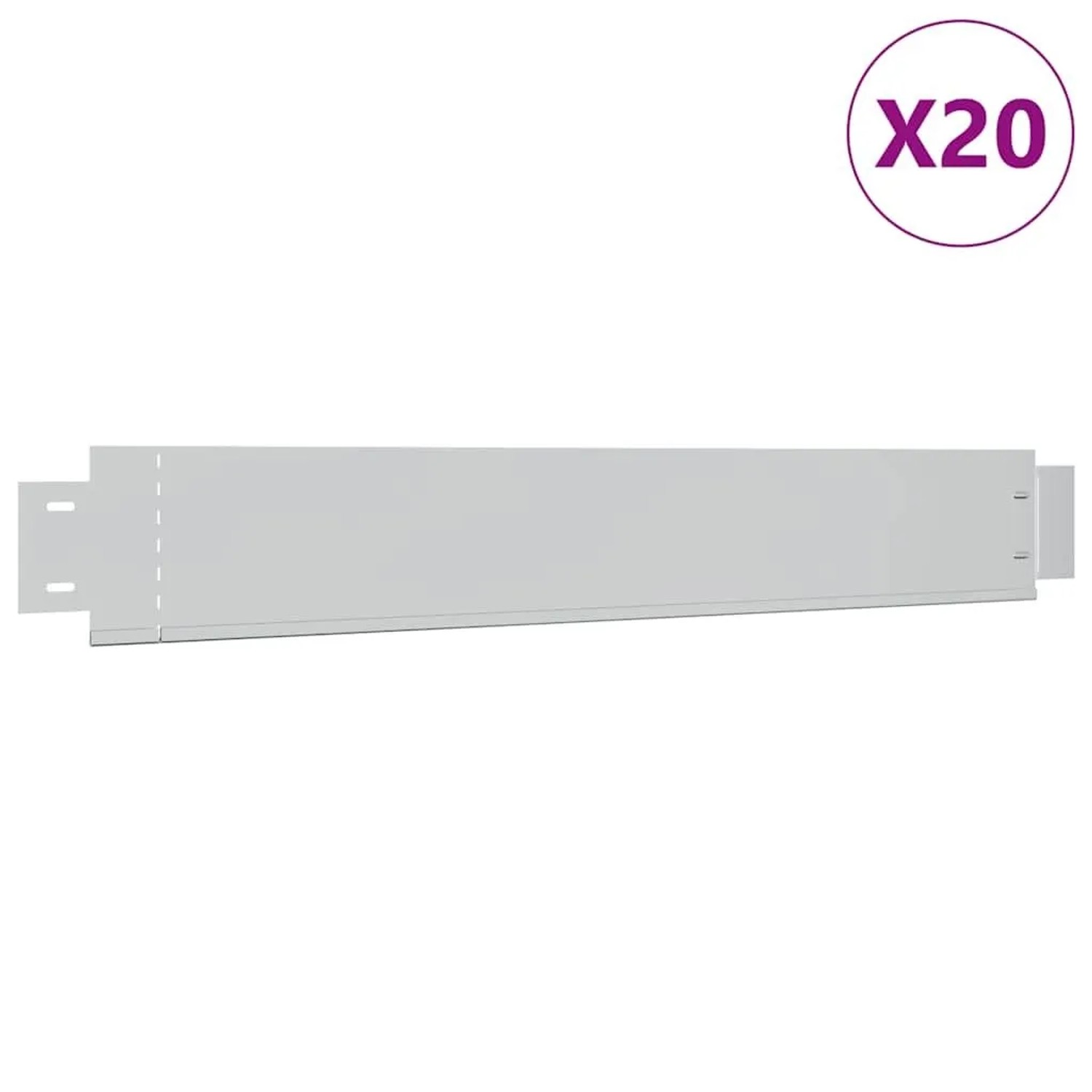 vidaXL Flexible Rasenkante 20-er Set Verzinkter Stahl 100x14 cm 271784