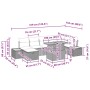 vidaXL Garten-Sofa-Set, 8-teilig, grau, Poly Rattan, mit Maßen. Ideal für Terrasse und Garten.