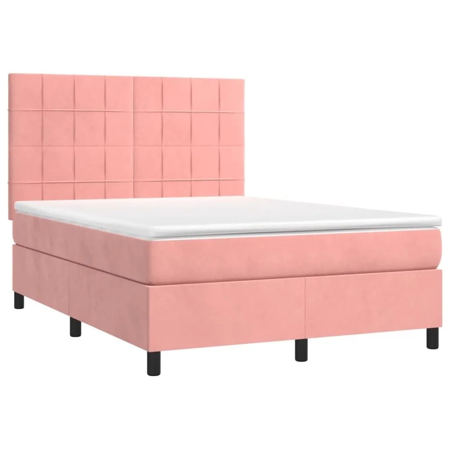 vidaXL Boxspringbett mit Matratze Rosa 140x190 cm Samt 3143024 günstig online kaufen