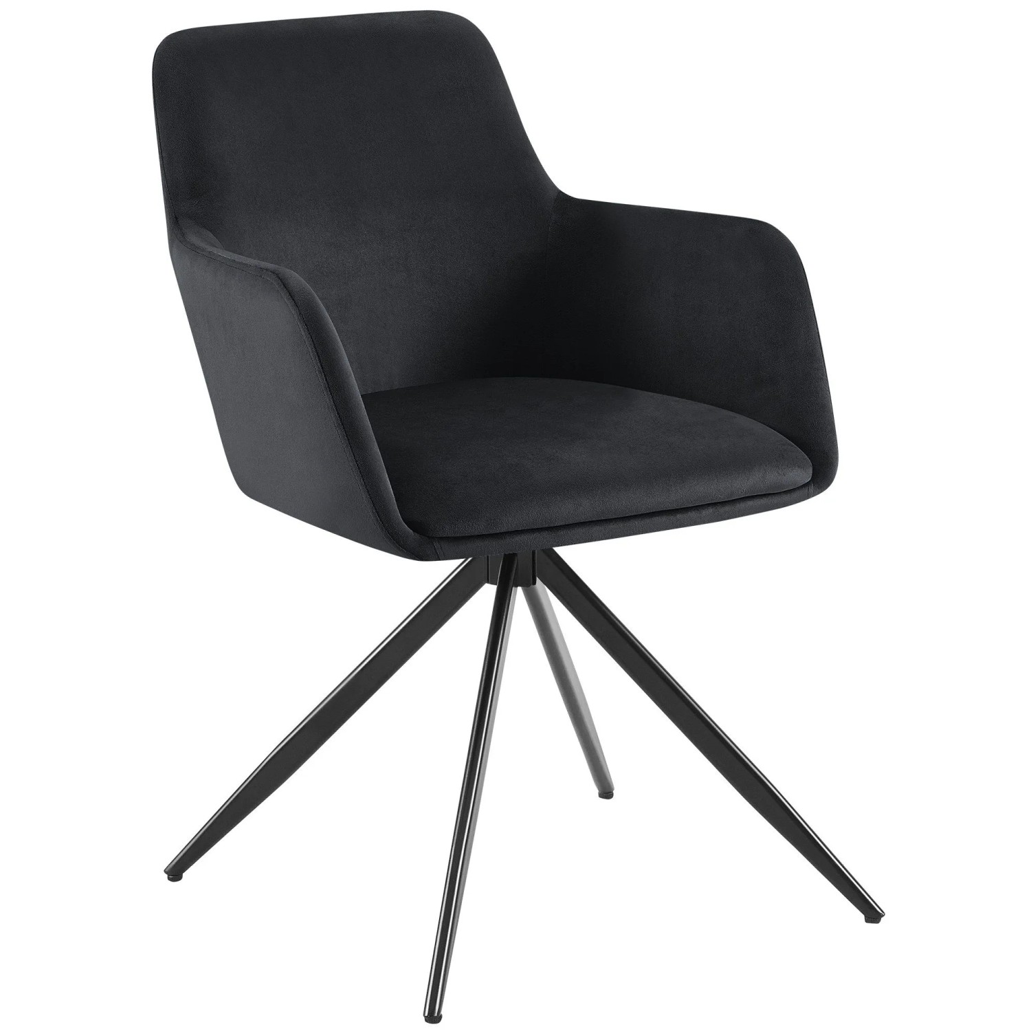 DELUKE Esszimmerstuhl PELON Samt Schwarz 56x62x81cm Essstühle Esszimmerstühle Küchenstühle Wohnzimmerstühle