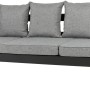 Graues Funktionssofa Donna für den Garten mit verstellbaren Sitzelementen und Aluminiumgestell.