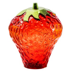 FlowerPower Deko Erdbeere mit LED, rot, Ø 15cm. Dekofigur für Innenräume.