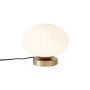 QAZQA Design Tischleuchte Messing mit Opalglas Mochi