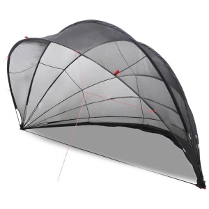 vidaXL Pool-Dome, schwarz, 592x590x275cm, faltbare Poolabdeckung für Schutz vor Sonne und Schmutz.