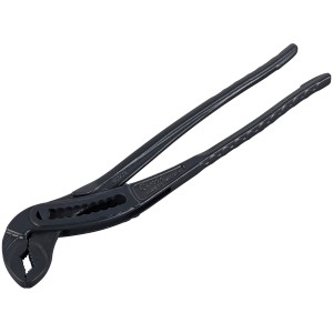 Schwarze LUX Wasserpumpenzange 300 mm mit großer Maulöffnung und Klemmschutz.