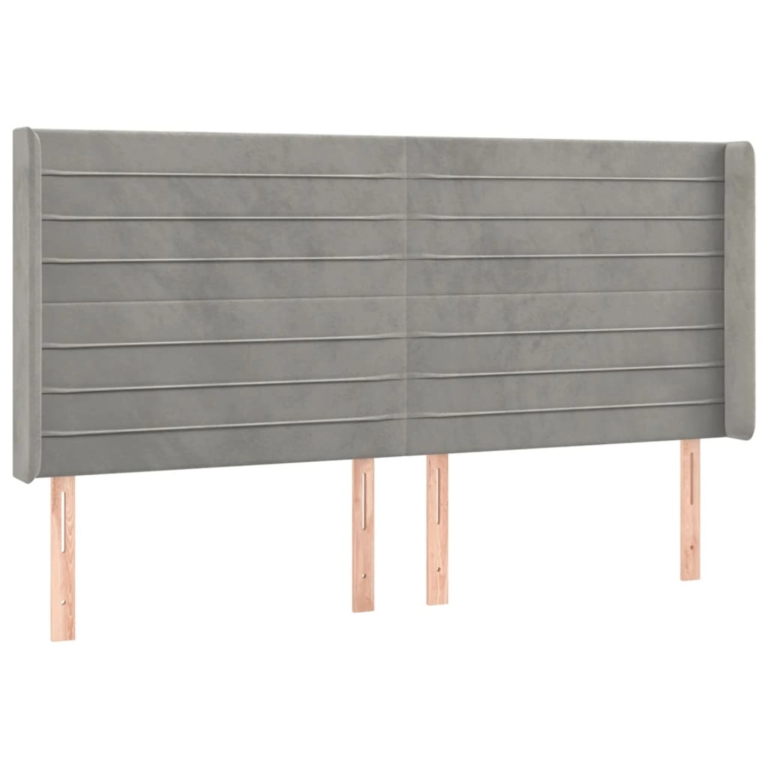 vidaXL LED Kopfteil Hellgrau 163x16x118/128 cm Samt 3124242