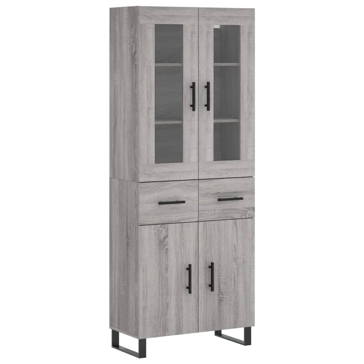 vidaXL Highboard Grau Sonoma 69,5x34x180 cm Holzwerkstoff 3198559 günstig online kaufen