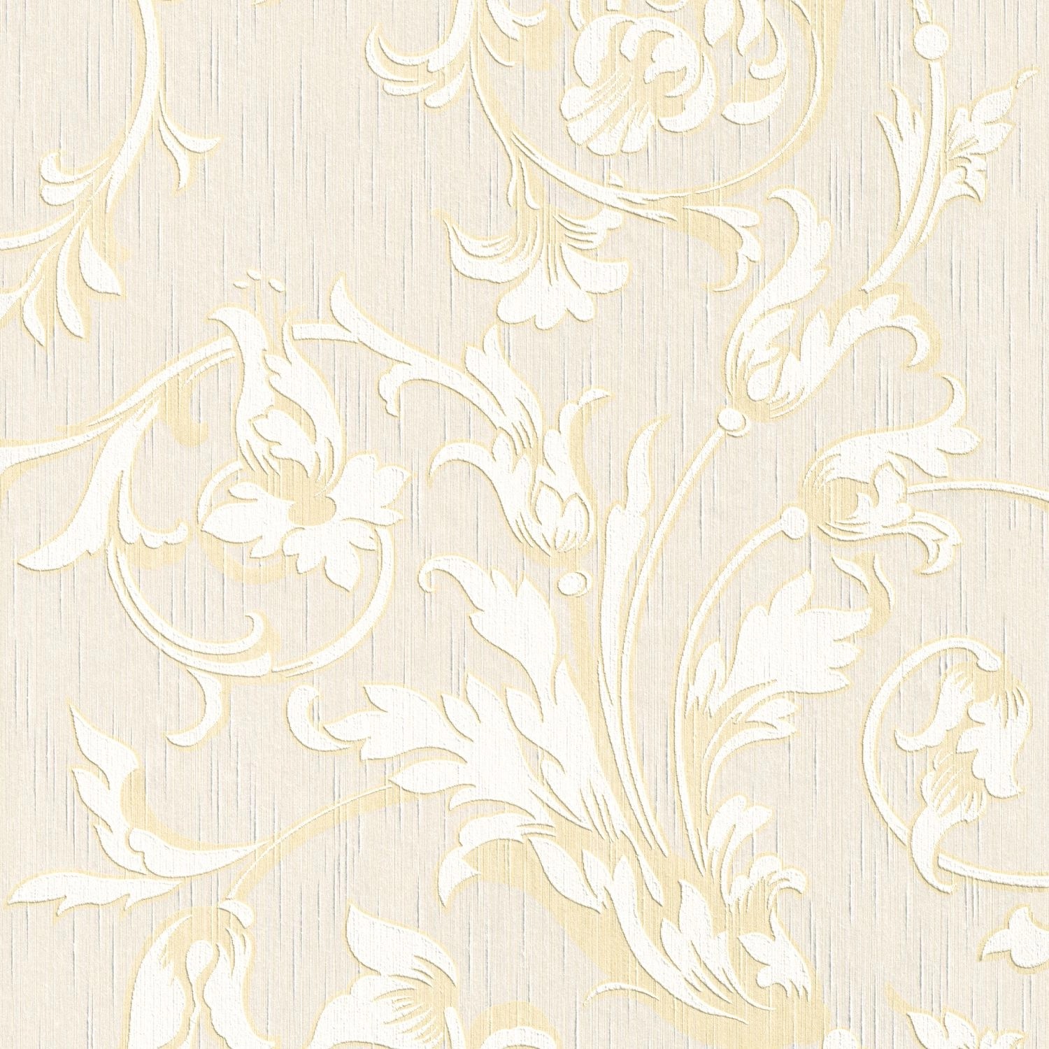 PROFHOME 956337-GU Textiloptik Tapete Blumen Matt Creme Gold Beige 0,53 m x günstig online kaufen