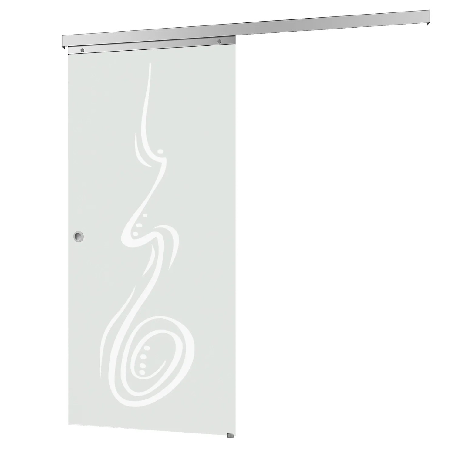 inova Glasschiebetür Curved 880 x 2035 mm Komplettset mit Griffmuschel inkl. 2Seitiger Softclose