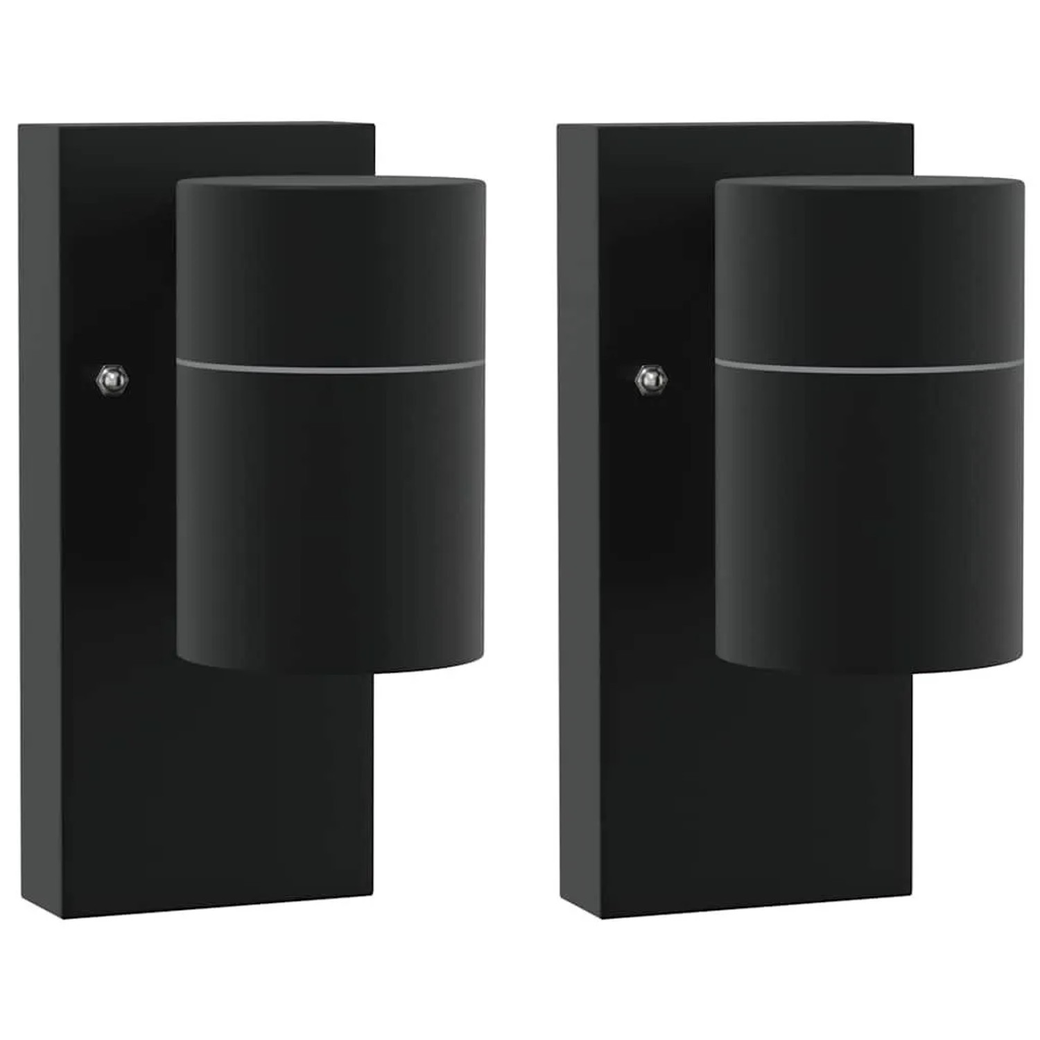 vidaXL Außenwandleuchte 2 Stk Schwarz 6,5 x 10,5 x 16 cm 4005988