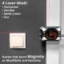 STAHLWERK Digitaler Laser Winkelmesser mit rotem Laserstrahl und Magnetbefestigung.