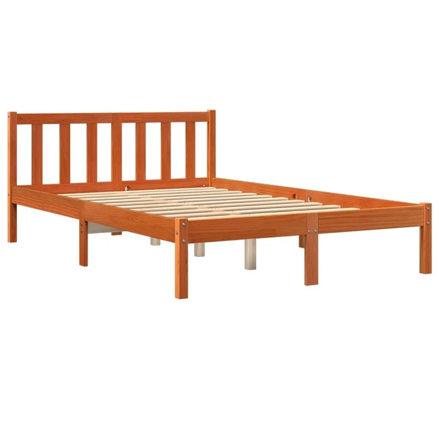 vidaXL Massivholzbett ohne Matratze Wachsbraun 140x190 cm Kiefernholz 84480 günstig online kaufen