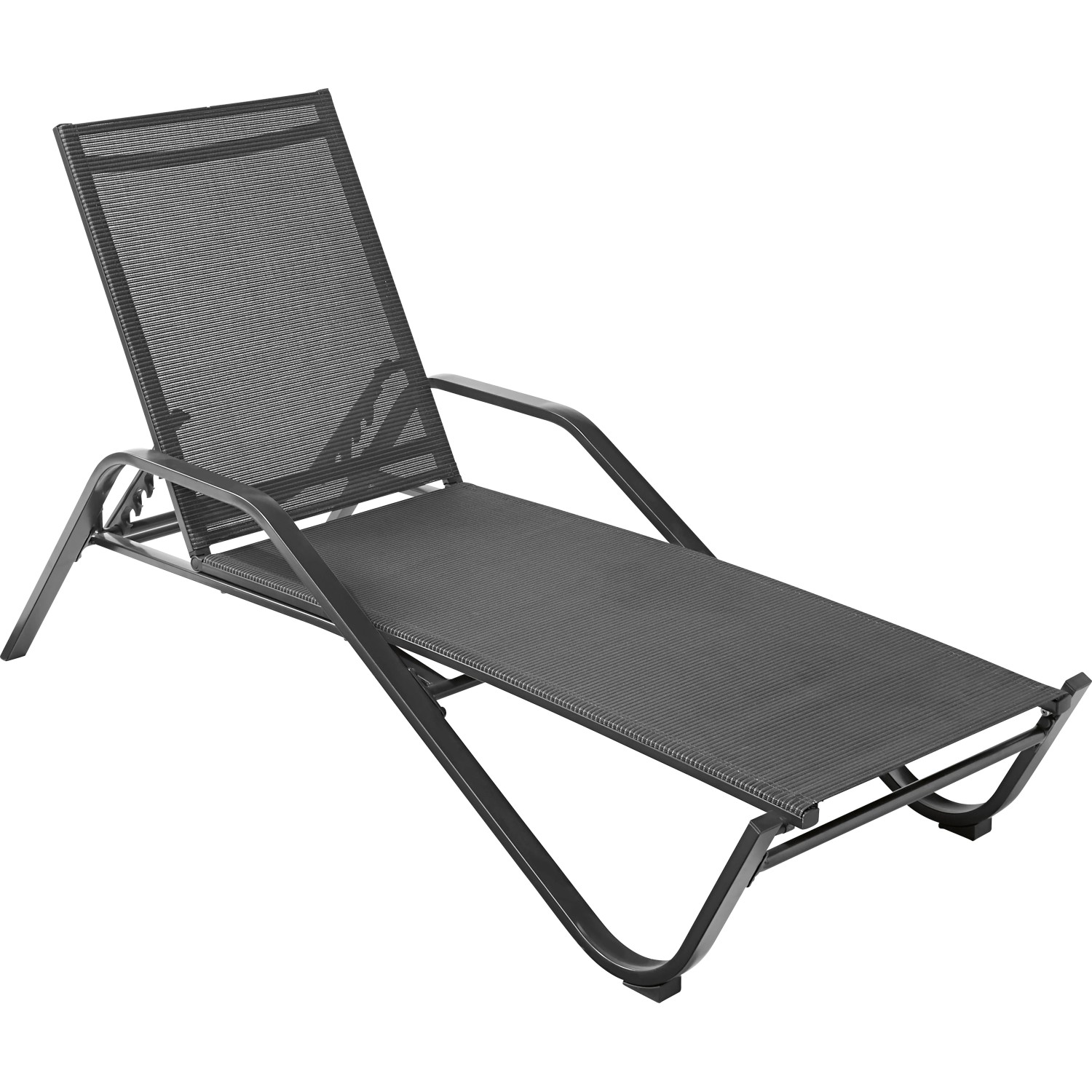 Sonnenliege Pacora Aluminium Wetterfest Schwarz kaufen bei OBI