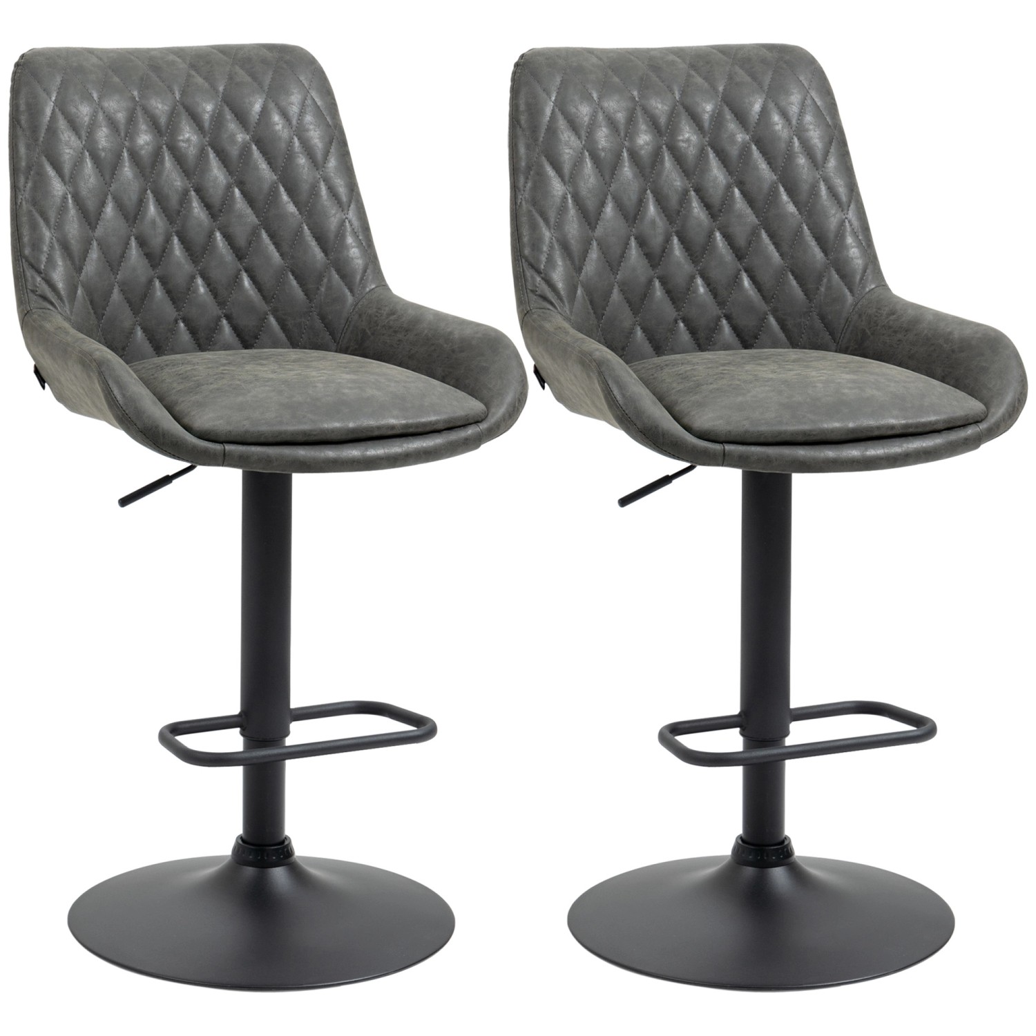 Thumbnail - HOMCOM 2er-Set Barhocker Küchenhocker mit Rückenlehne