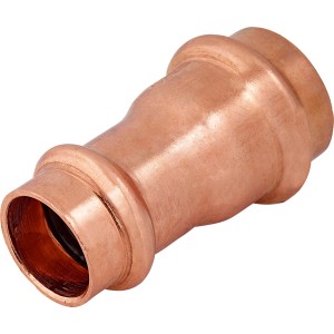 Kupfer Press-Reduziermuffe, 22 mm x 18 mm, für Heizung und Sanitär.