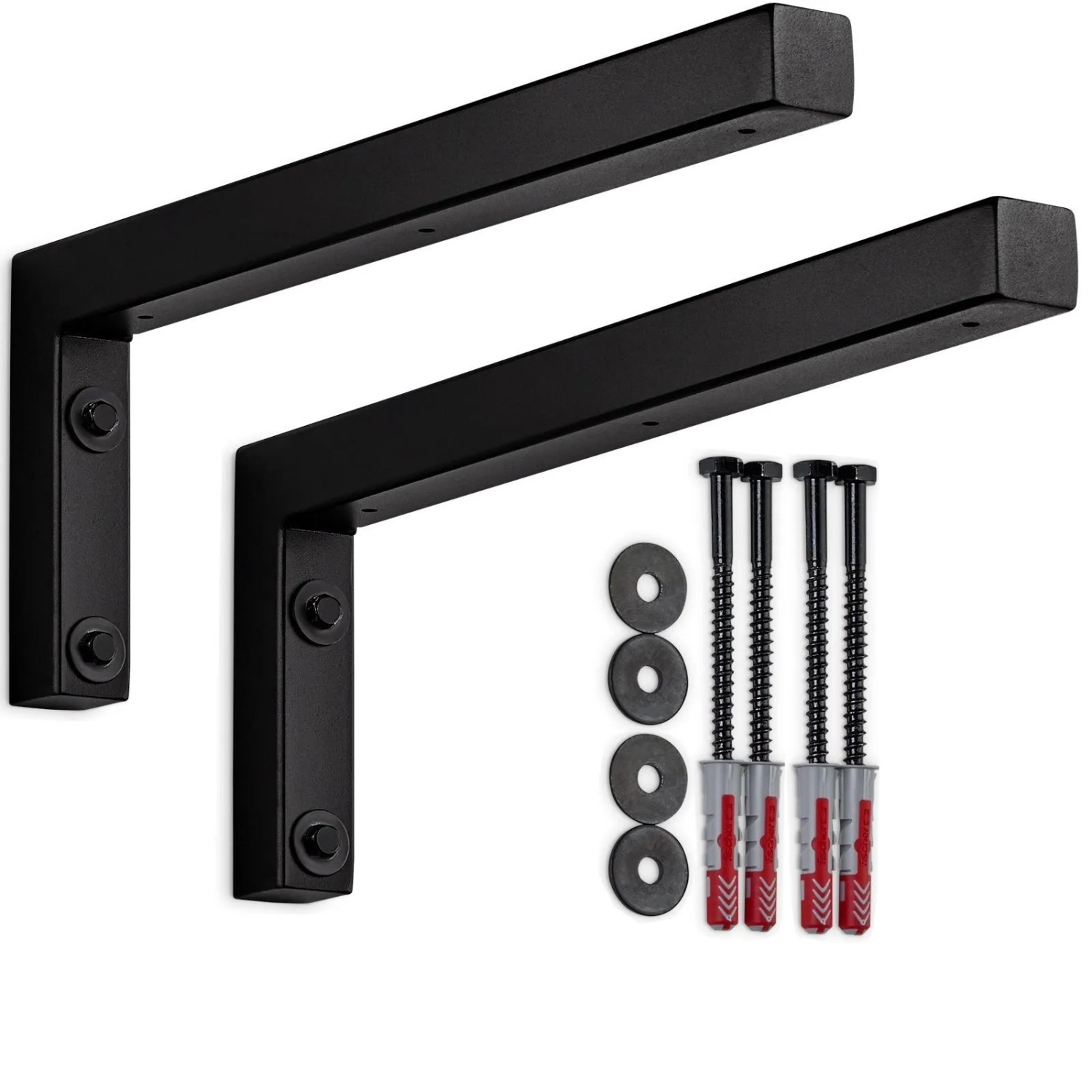 SOTECH 2 x Wandkonsole L-Winkel WK400 400 x 150 x 30 mm Schwarz Matt