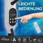 TroniTechnik Standventilator SV06 mit Fernbedienung in Weiß, Bedienfeld und Hand im Fokus.