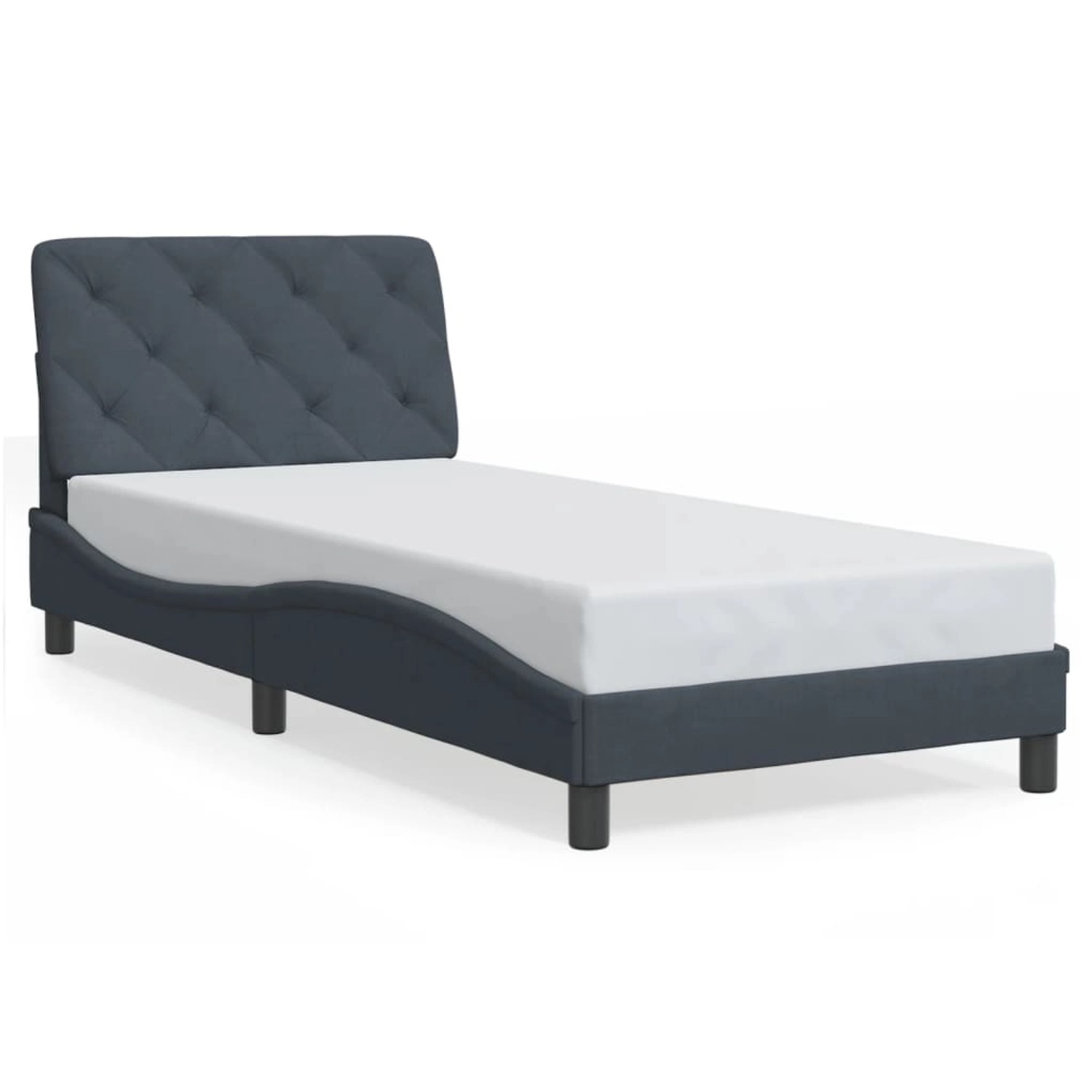 vidaXL Bettgestell ohne Matratze Dunkelgrau 90x200 cm Samt 3207900 günstig online kaufen