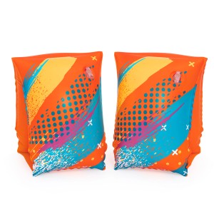 Bestway Schwimmflügel Colorify, Stufe C, Größe 3-6 Jahre, orange mit bunten Mustern.