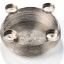 Silberner Kobolo Dekokranz Adventskranz aus Metall mit Schale für 4 Kerzen.