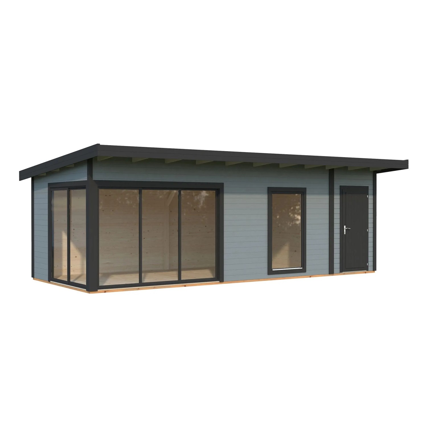 Palmako Holz-Gartenhaus Andrea Slide Pultdach Lackiert 735 cm x 300 cm 21,1 m²