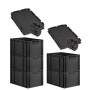 PROREGAL SuperSparSet: 5 schwarze Euroboxen mit Deckel, 65 Liter, stapelbar. Ideal zur Aufbewahrung.