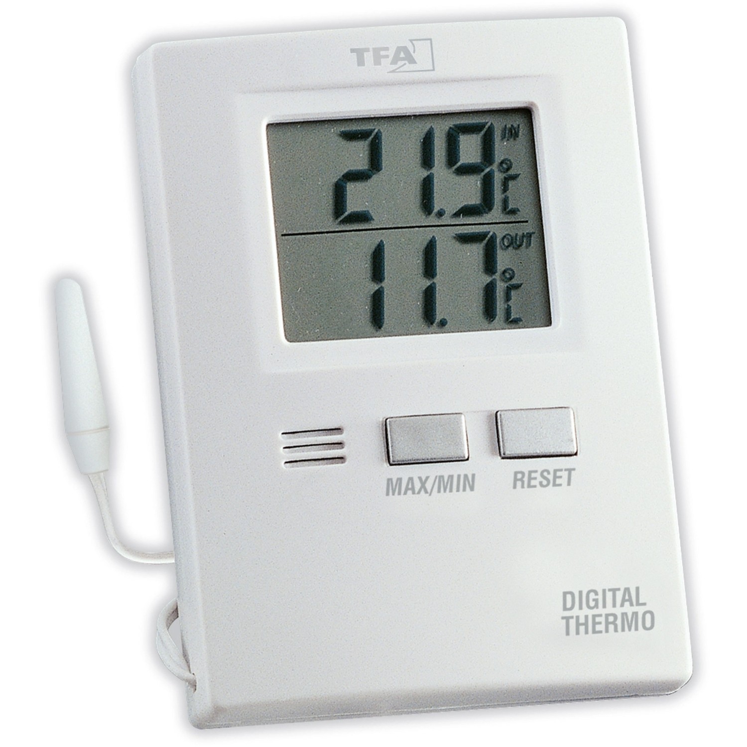 TFA Digitales Innen-Außen-Thermometer Weiß