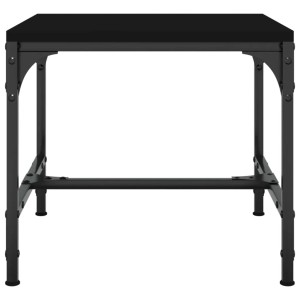 Schwarzer vidaXL Beistelltisch (40x40x35 cm) aus Holzwerkstoff und Stahl, ideal für Wohnzimmer.