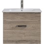 Pelipal Waschtisch Quickset 313, 65 cm, Sanremo Eiche Terra, mit Softclose und Keramikwaschbecken.