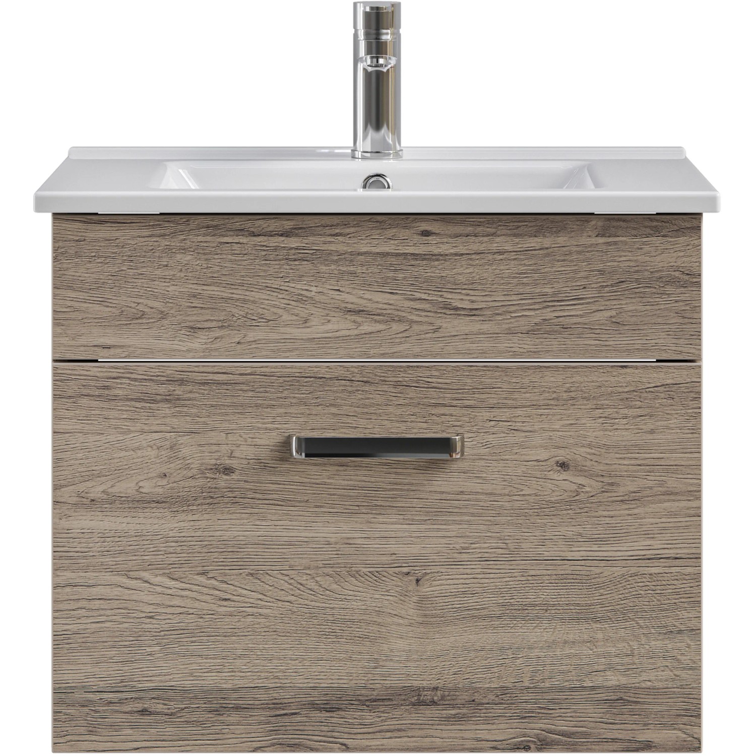 Pelipal Waschtisch Quickset 313, 65 cm, Sanremo Eiche Terra, mit Softclose und Keramikwaschbecken.