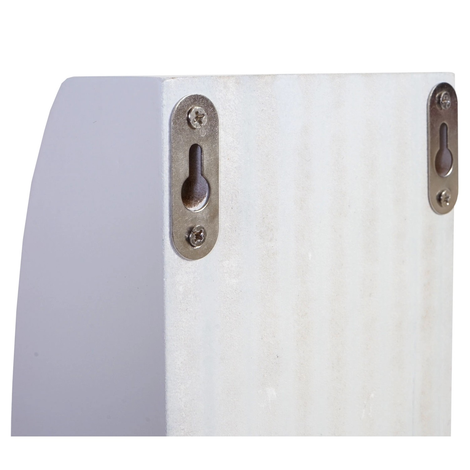 Detailansicht: Rückseite des weißen MCW Weinregals Millau mit Wandhalterungen.