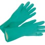 Grüne LUX Nitril-Schutzhandschuhe, Größe 8, für chemische Arbeiten und Haushalt.