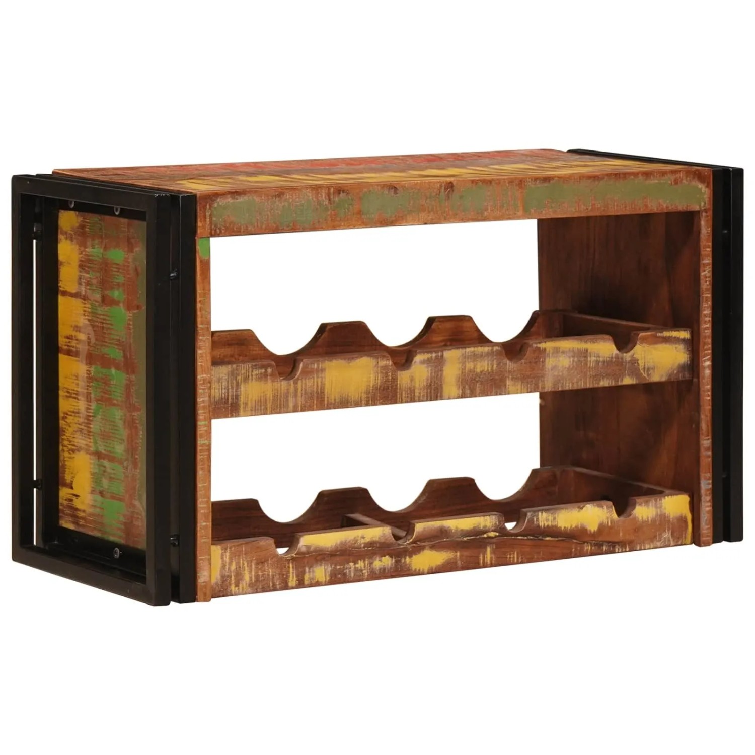 vidaXL Weinregal Braun 80 x 45 x 33 cm Massives Altholz 4104759