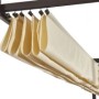 Detailaufnahme: Beige Schiebedach des Jet-Line Gartenpavillon Luxor Light aus Alu, Anthrazitfarbenes Gestell.