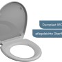 Grauer Schütte WC-Sitz aus Duroplast mit Absenkautomatik und Schnellverschluss.