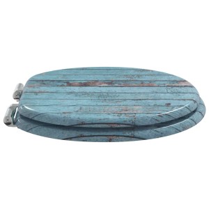 vidaXL Soft-Close Toilettensitz Blau 44 x 38 cm MDF-Platte 42027180