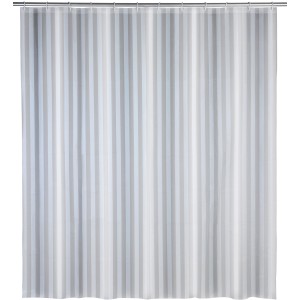 Wenko Duschvorhang Frozen mit Streifenmuster, 180x200 cm, inkl. Ringe.