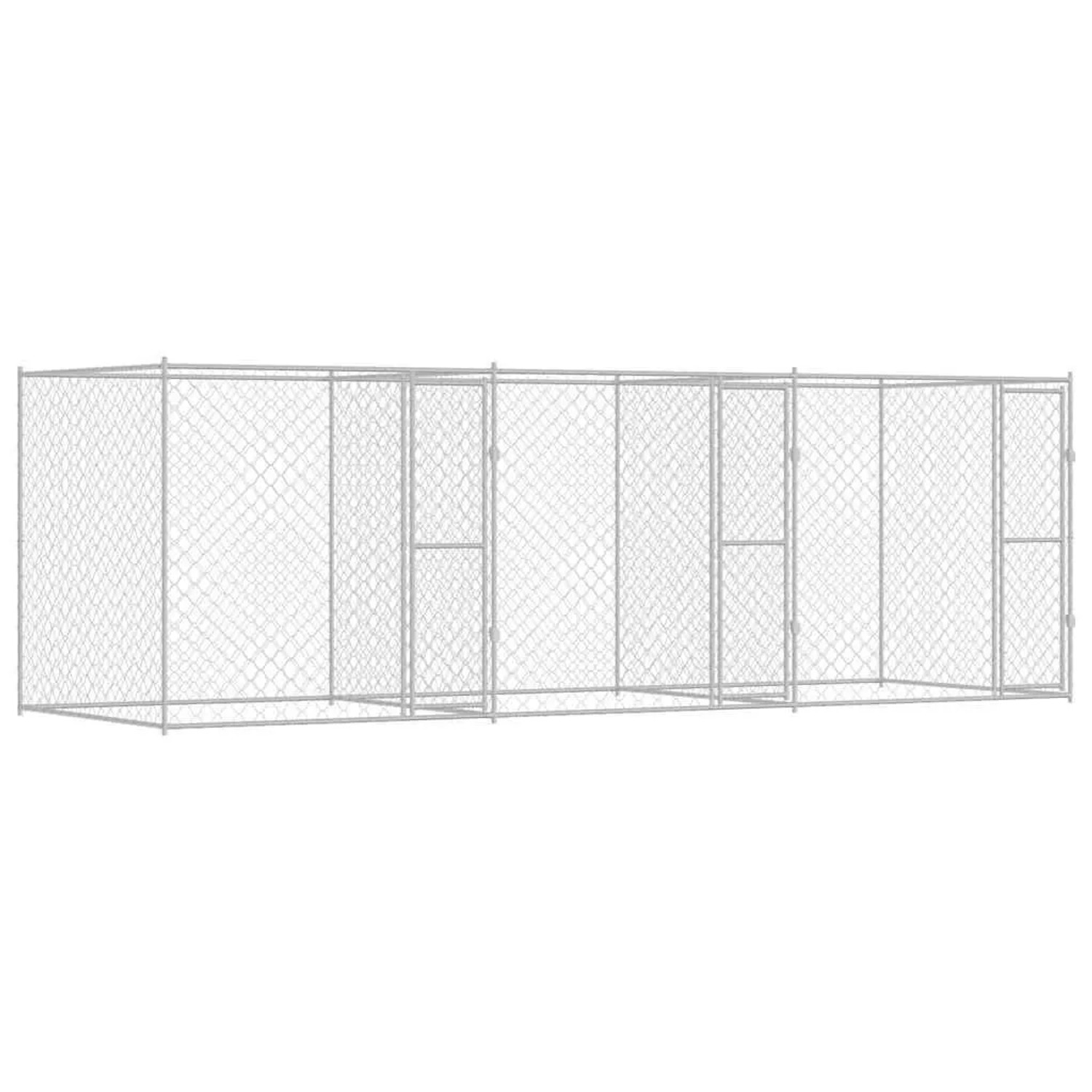 vidaXL Hundekäfig Silber 600 x 200 x 200 cm Verzinkter Stahl 3368307