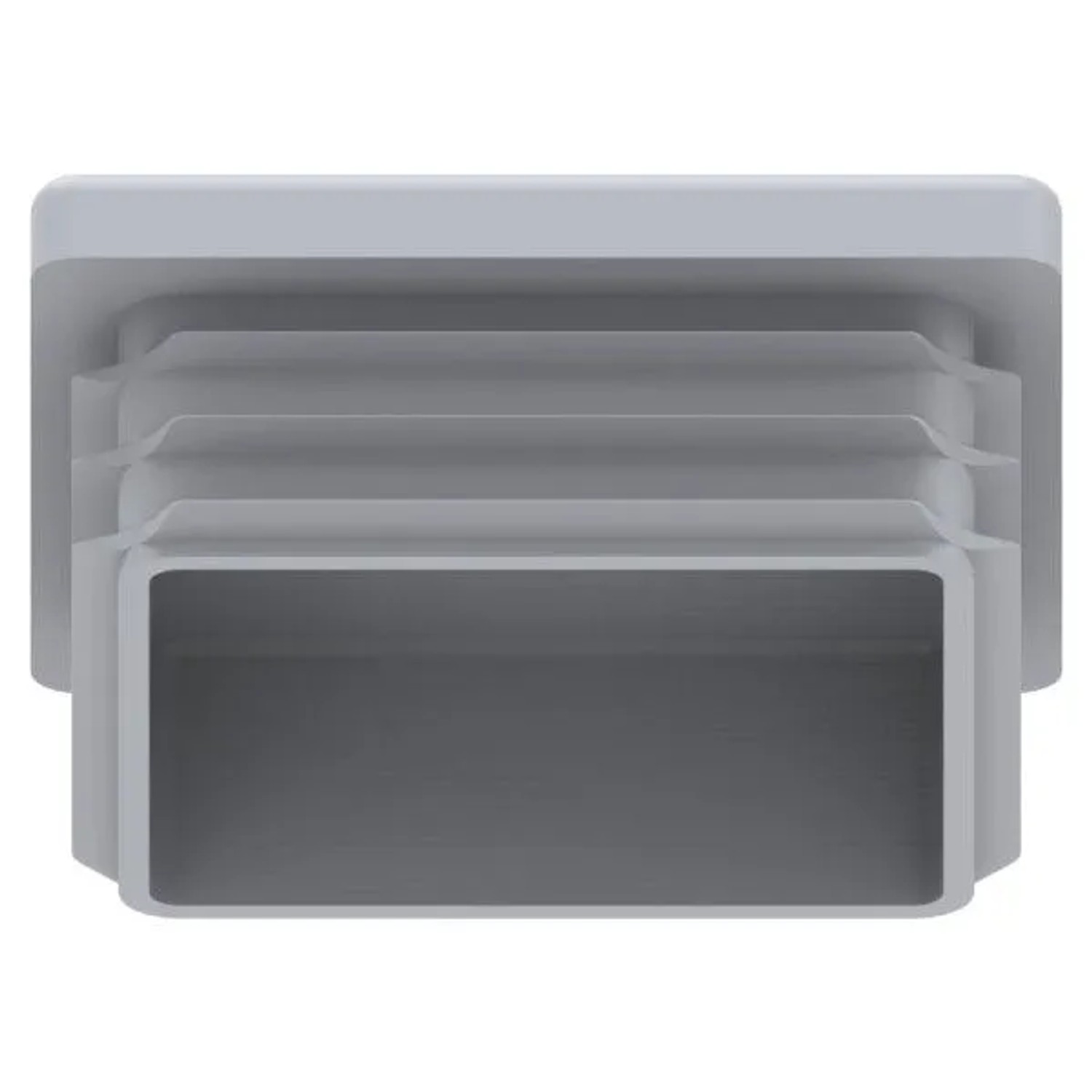 FeNau Einsteckkappe Kunststoff Für Quadratrohr 50 X 50 mm Wandstärke 3,0 mm Grau