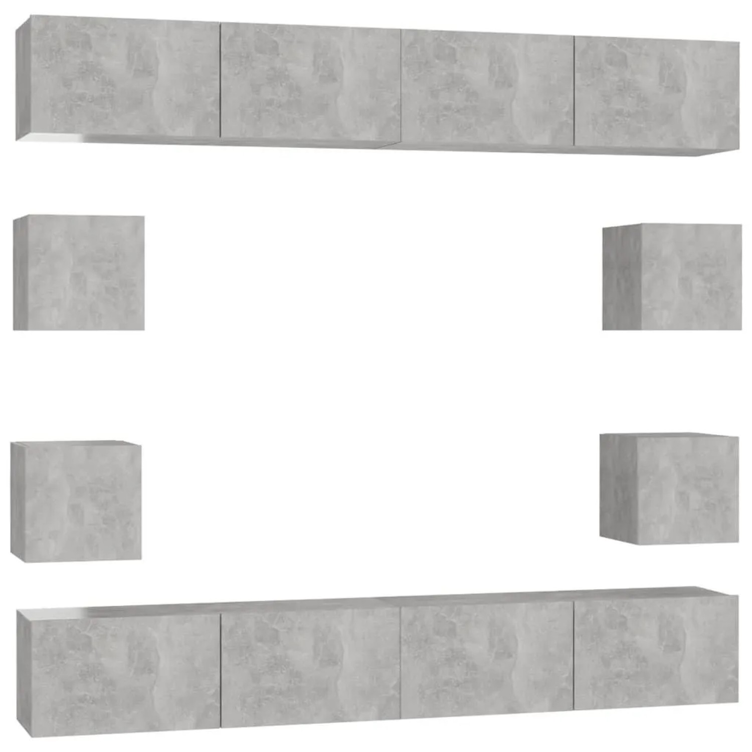 vidaXL 8-Tlg TV-Schrank-Set Betongrau Holzwerkstoff 3079069 günstig online kaufen