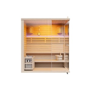 Vente-unique Finnische Sauna Selki Naturfarben Hell 180 cm